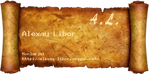 Alexay Libor névjegykártya